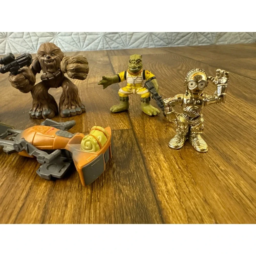 Playskool Star Wars Galactic Heroes Lot Endor Luke C-3PO Chewbacca Bounty Hunter